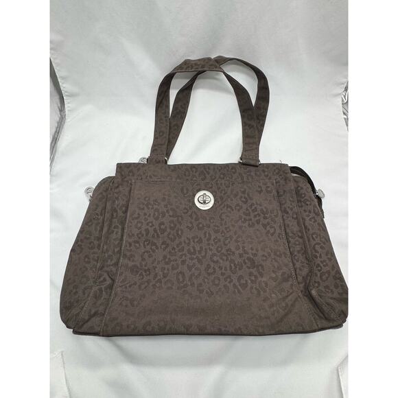 Baggallini All Around Tote Brown Animal Print Lightweight Waterproof - Picture 1 of 16